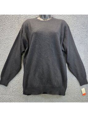 Fong's Wool Angora Pullover Sweater S Black Quiet Luxury Whimsygoth Oversized